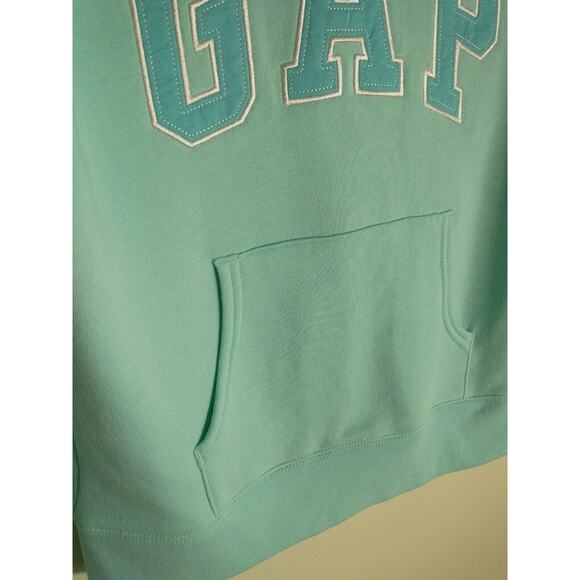 Gap kids Hooded Sweatshirt Youth Girls Sz XXL Blue Fleece Pullover Logo Pocket - Picture 4 of 10